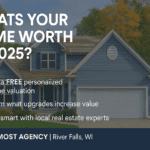 Graphic with text for the Betty Most Agency. A house with fall foliage in the background